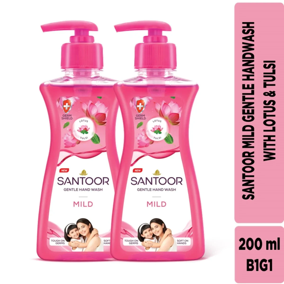 Santoor Mild Gentle Hand Wash 200ml B1G1 – Soft & Gentle Daily Hand Care image 2
