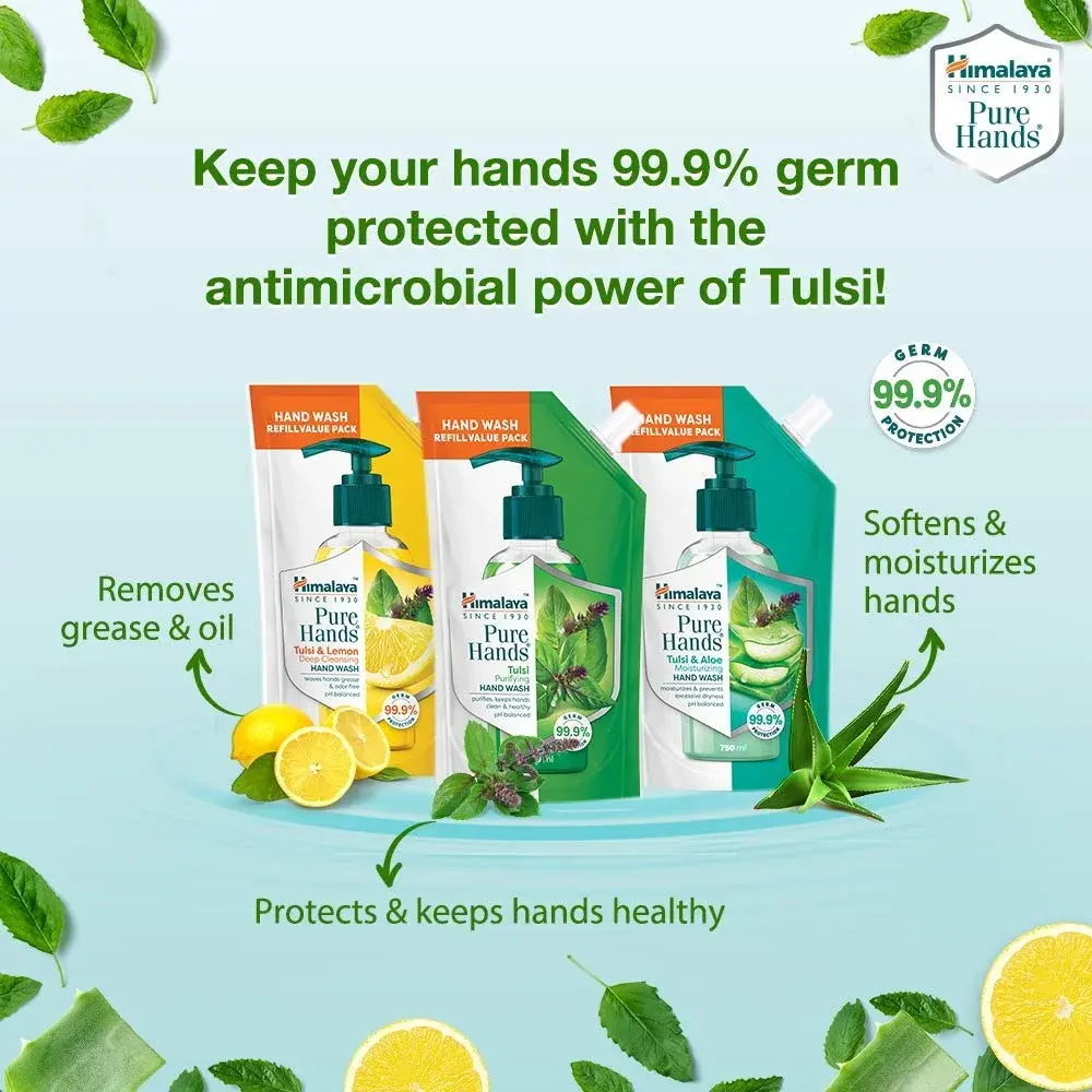 Himalaya Tulsi Purifying Hand Wash Refill, 675ml B1G1 Offer image 2