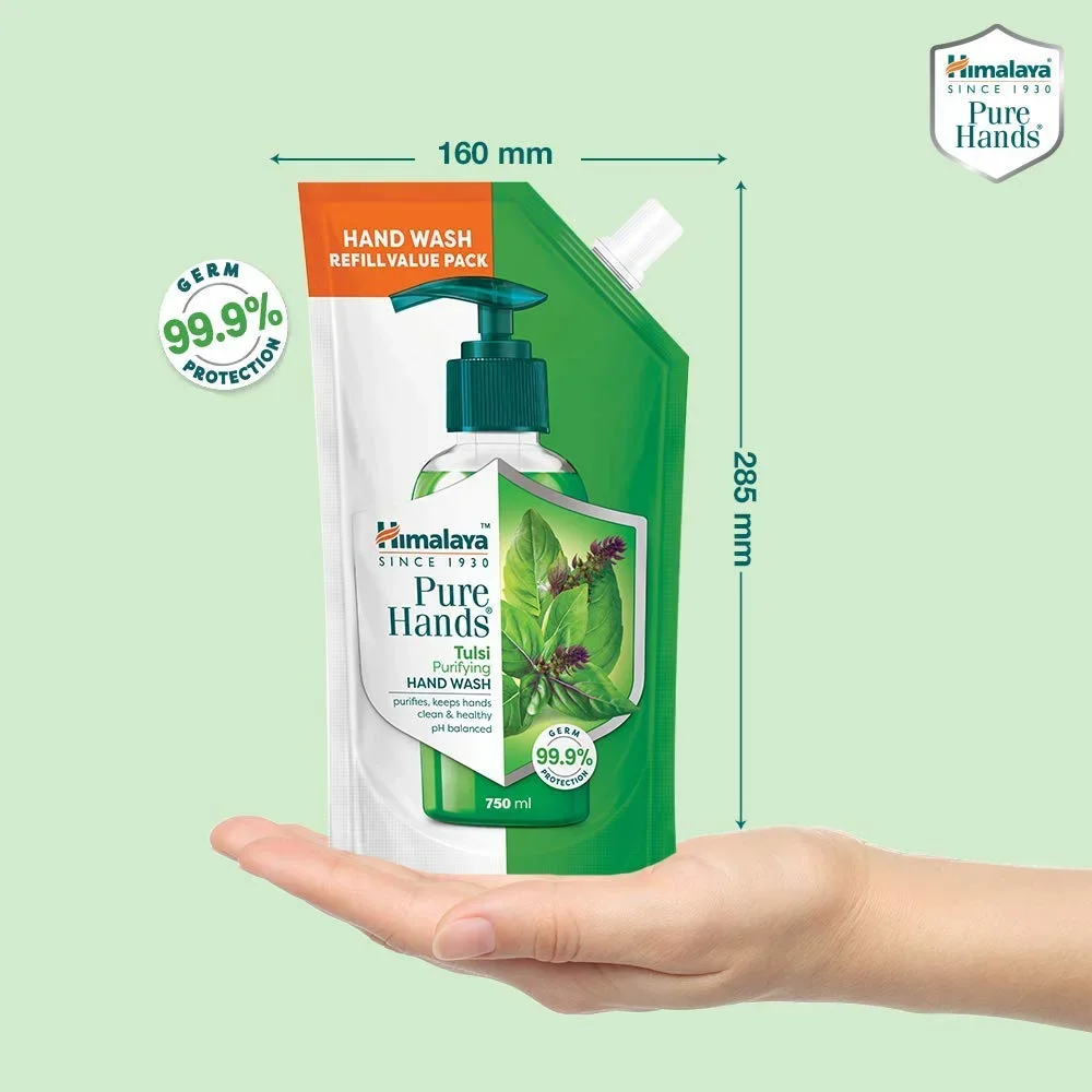 Himalaya Tulsi Purifying Hand Wash Refill, 675ml B1G1 Offer image 5