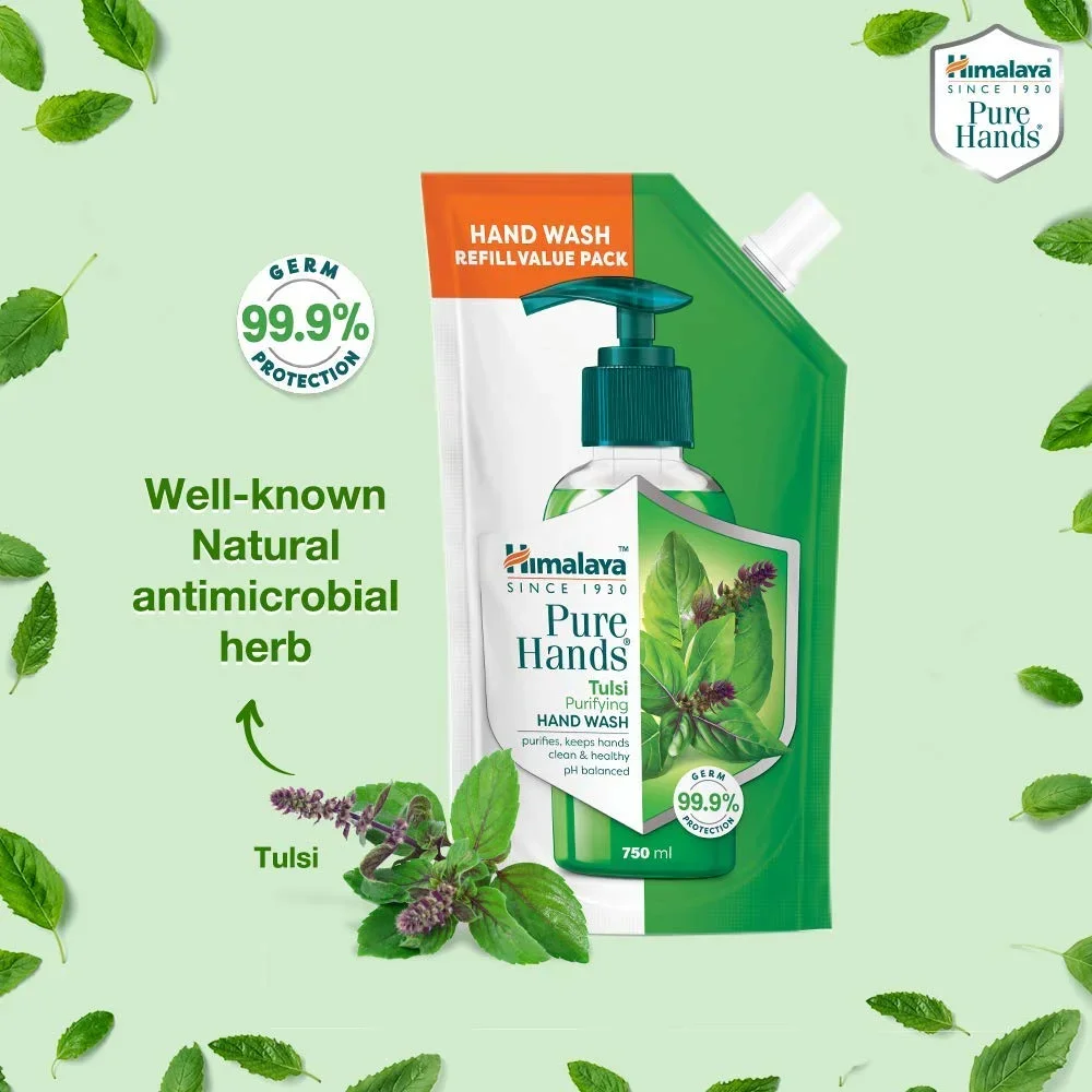 Himalaya Tulsi Purifying Hand Wash Refill, 675ml B1G1 Offer image 6