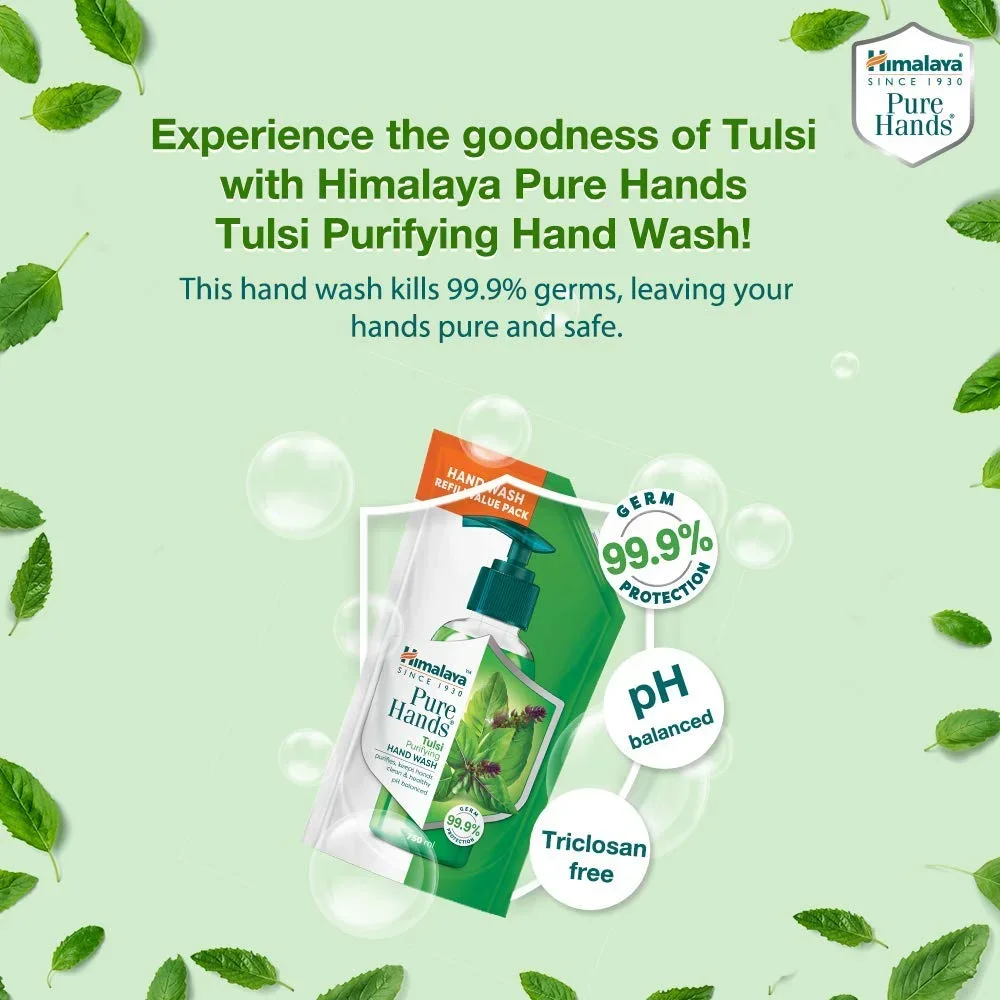 Himalaya Tulsi Purifying Hand Wash Refill, 675ml B1G1 Offer image 7