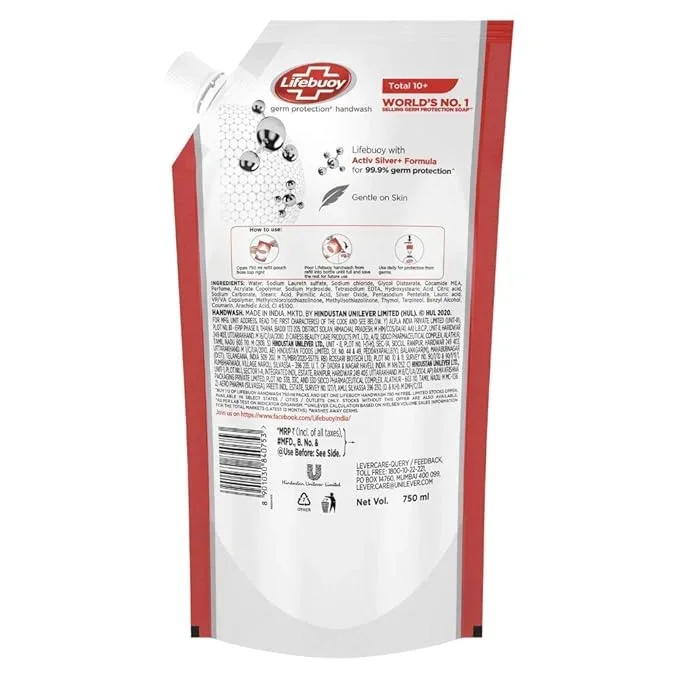 Lifebuoy Total 10 Germ Protection Handwash 675 ml – Buy 1 Get 1 Free image 2