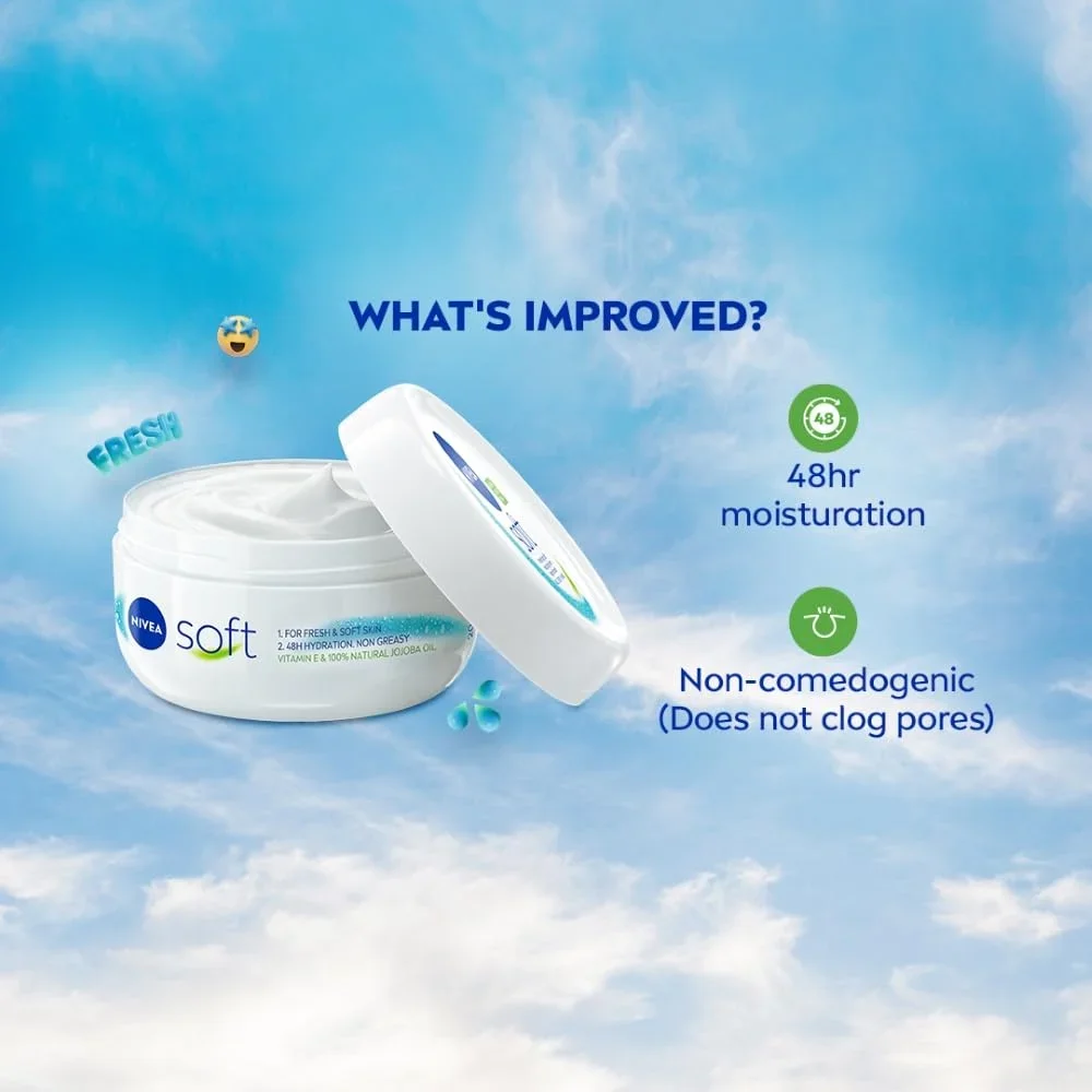 NIVEA Soft Light Moisturizer Cream,Face, Body, Hands, 300 ml image 4