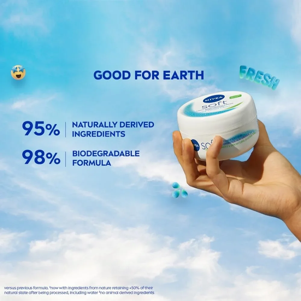 NIVEA Soft Light Moisturizer Cream,Face, Body, Hands, 300 ml image 7