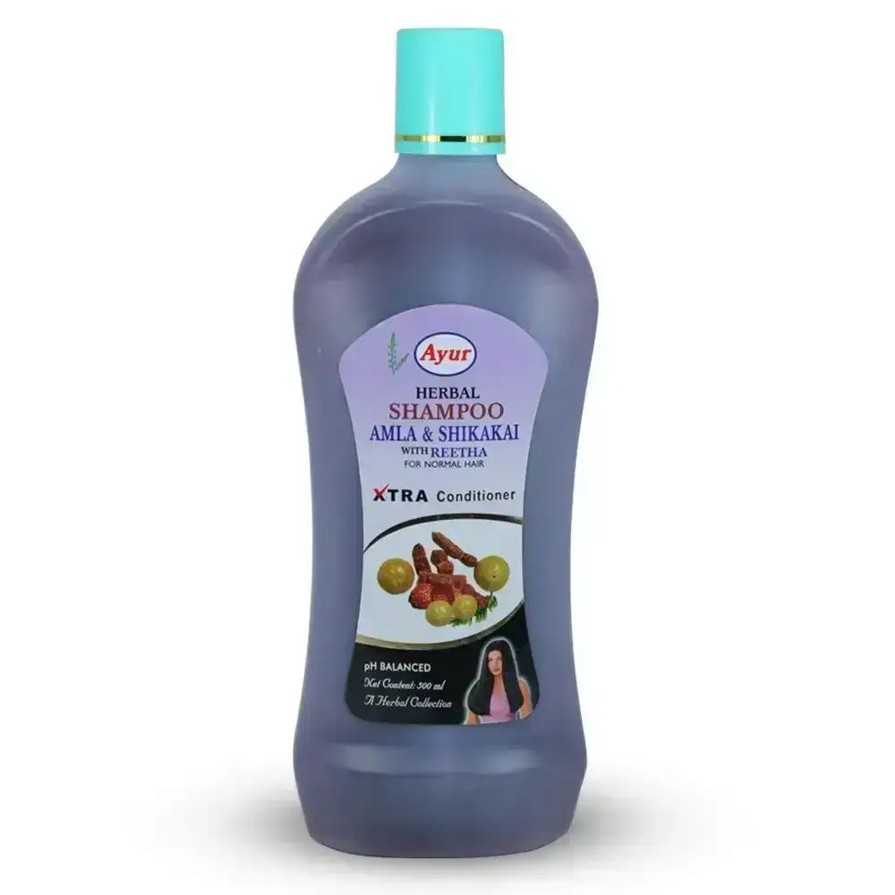Ayur Herbal Shampoo 500ml - Ayurvedic hair cleanser for healthy, shiny hair. Gentle formula.