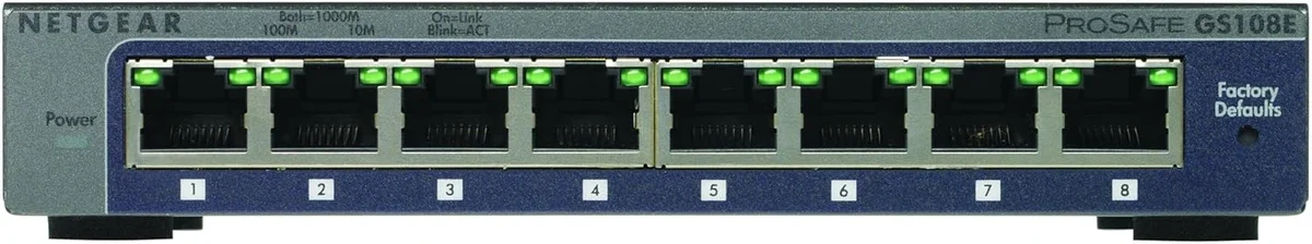 NETGEAR GS108E 8-Port Gigabit Ethernet Plus Switch | Smart Managed Desktop Network Switch