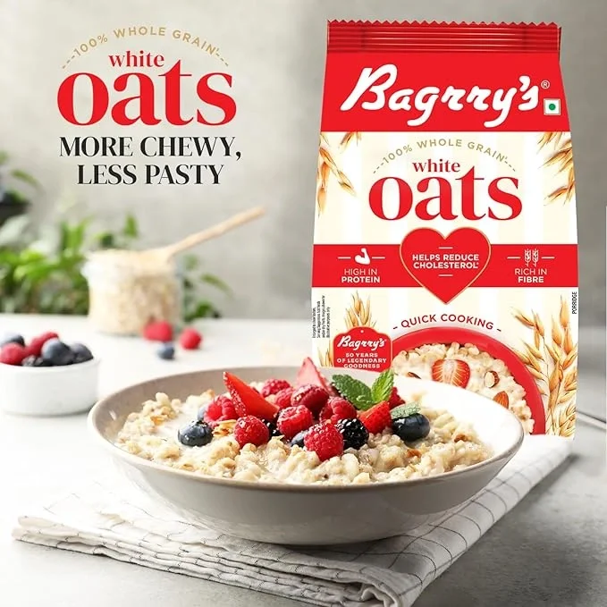  Bagrry's White Oats 500gm Pouch | Natural Whole Grain | High Soluble Fibre | Protein Goodness  image 6