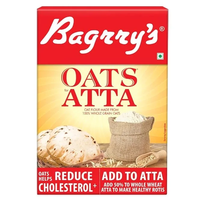Bagrry's Oats Atta 500gm Box, High in Protein & Fibre