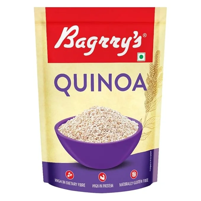  Bagrry’s Quinoa 1kg | Gluten Free Superfood | High Protein & High Fibre Breakfast Cereal | Rice Substitute 1Kg (Buy 1 Get 1)