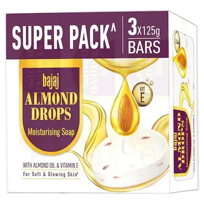 Bajaj Almond Drops Moisturising Soap Pack of 3 (125 g each)