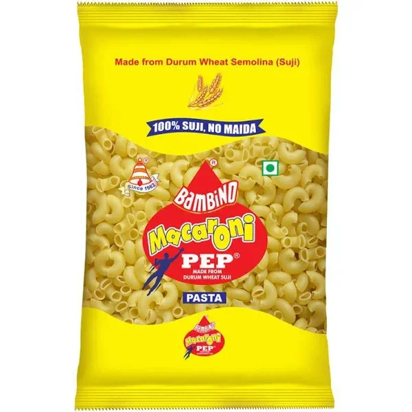 Bambino Macaroni Pep pasta, 170 gram pouch, vegetarian