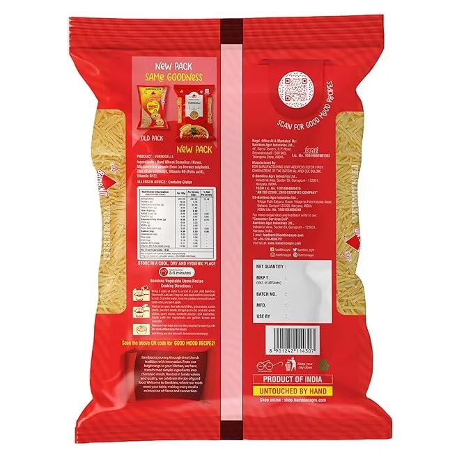 Bambino Vegetarian Vermicelli 800g Pouch | Sevai (Weight May Vary) image 3