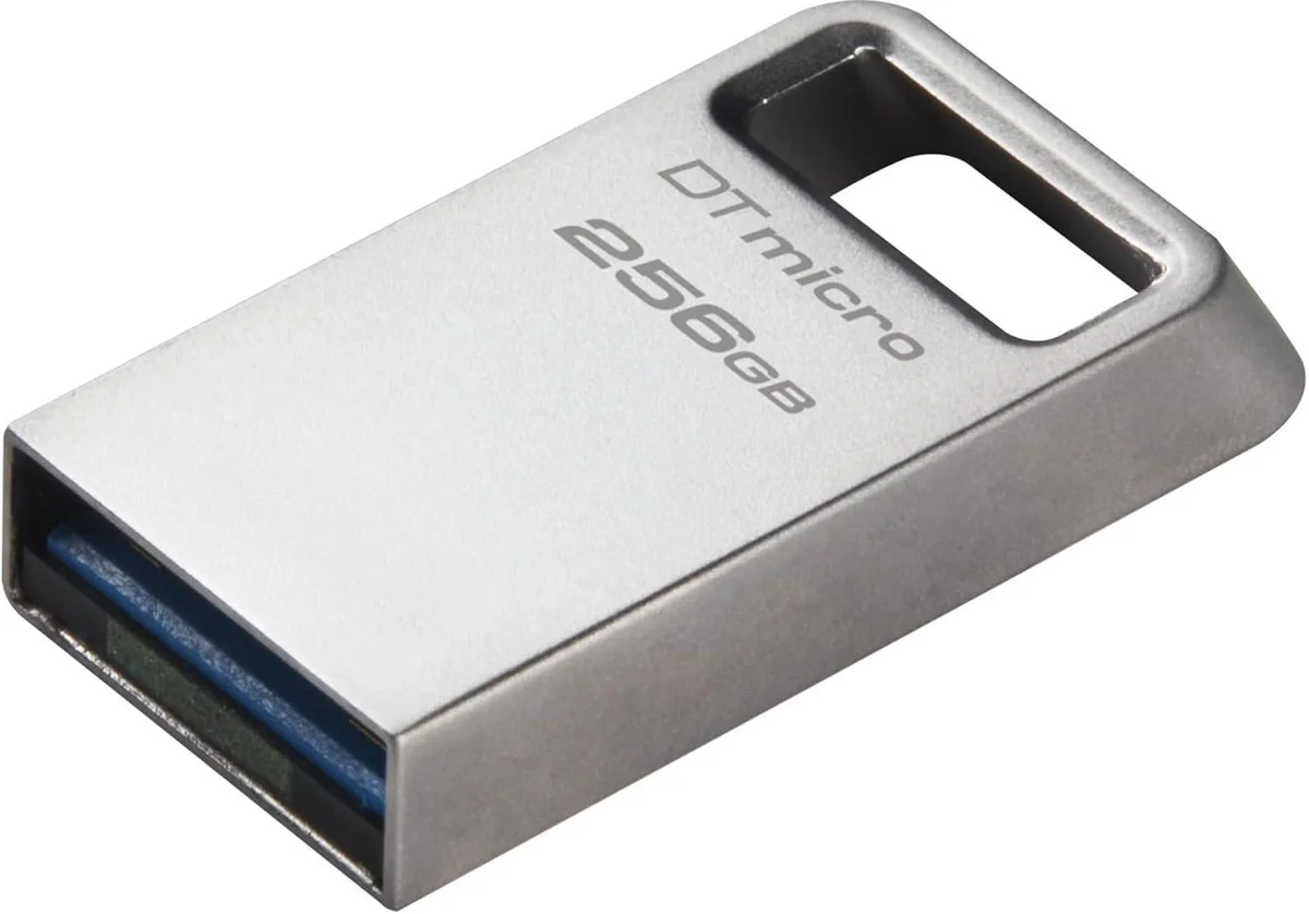 Kingston DataTraveler Micro 256GB USB Flash Drive Metal Design USB 3.2 Gen 1, Read Speed up to 200MB/s, DTMC3G2/256GB, 5 Year Warranty