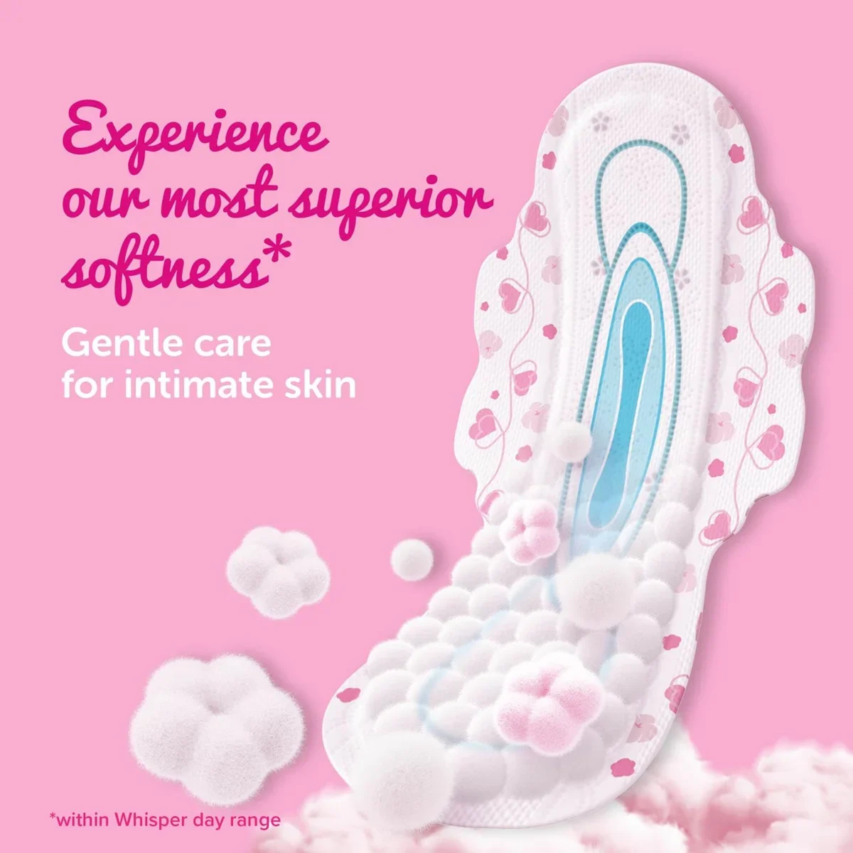 Whisper Ultra Soft Pads XL+ for Women – Pack of 15, Secure & Comfortable Fit image 7