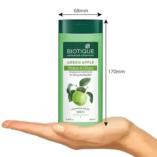 Biotique, Green Apple Shine & Gloss Shampoo & Conditioner, 180ml image 3