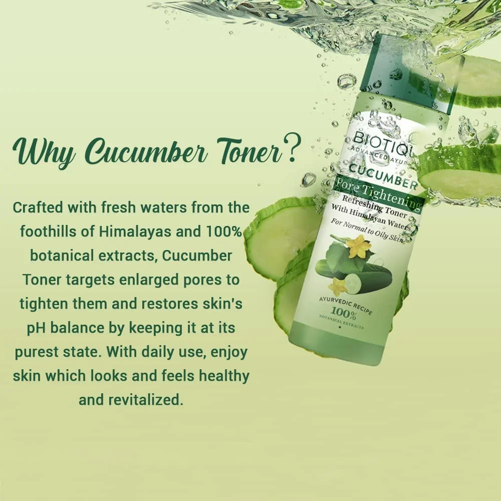 Biotique Cucumber Pore Tightening Toner, 120ml image 4
