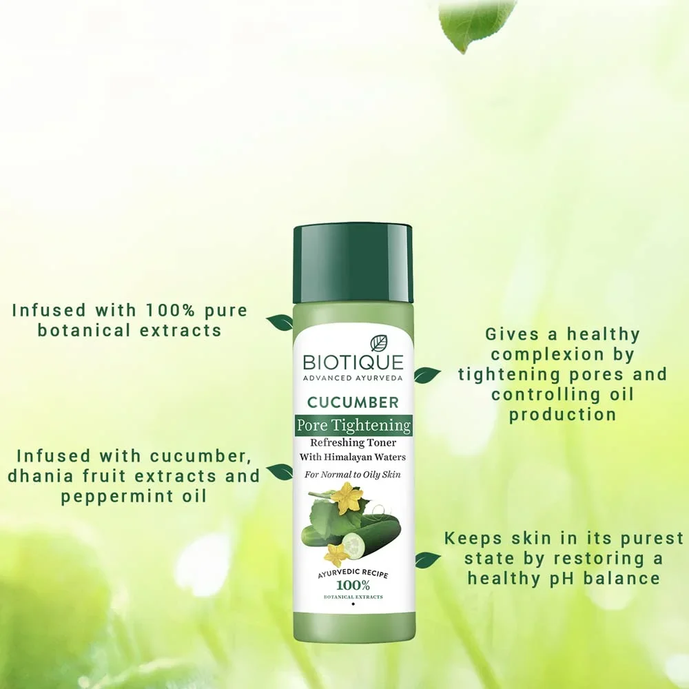 Biotique Cucumber Pore Tightening Toner, 120ml image 6