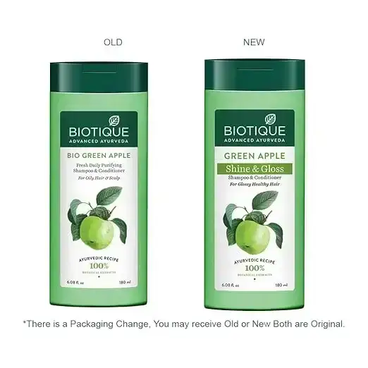 Biotique, Green Apple Shine & Gloss Shampoo & Conditioner, 180ml image 6