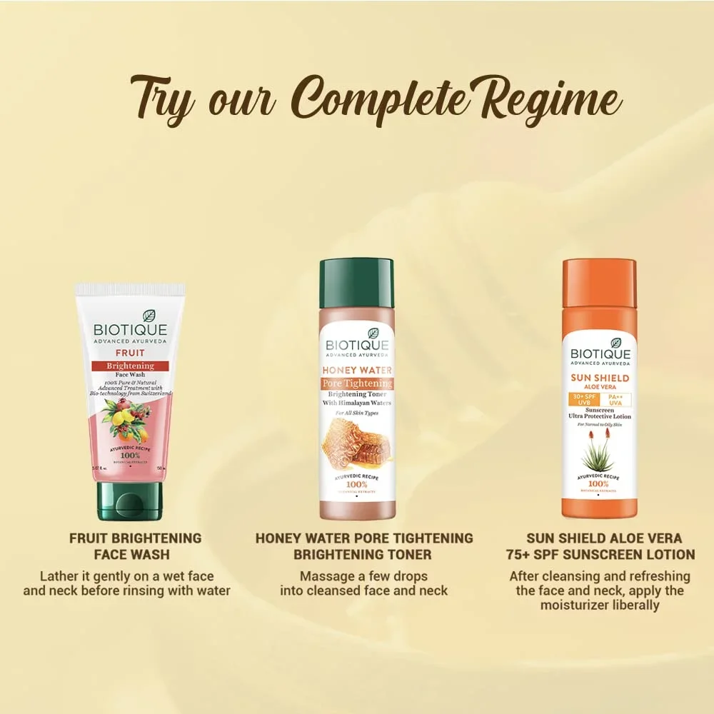 Biotique Honey Water Pore Tightening Brightening Toner with Himalayan Waters, 120ml image 2