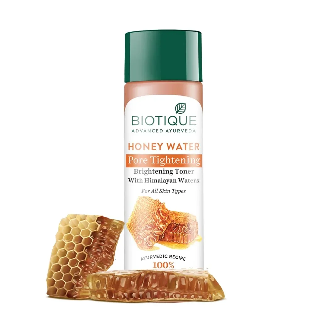 Biotique Honey Water Pore Tightening Brightening Toner with Himalayan Waters, 120ml