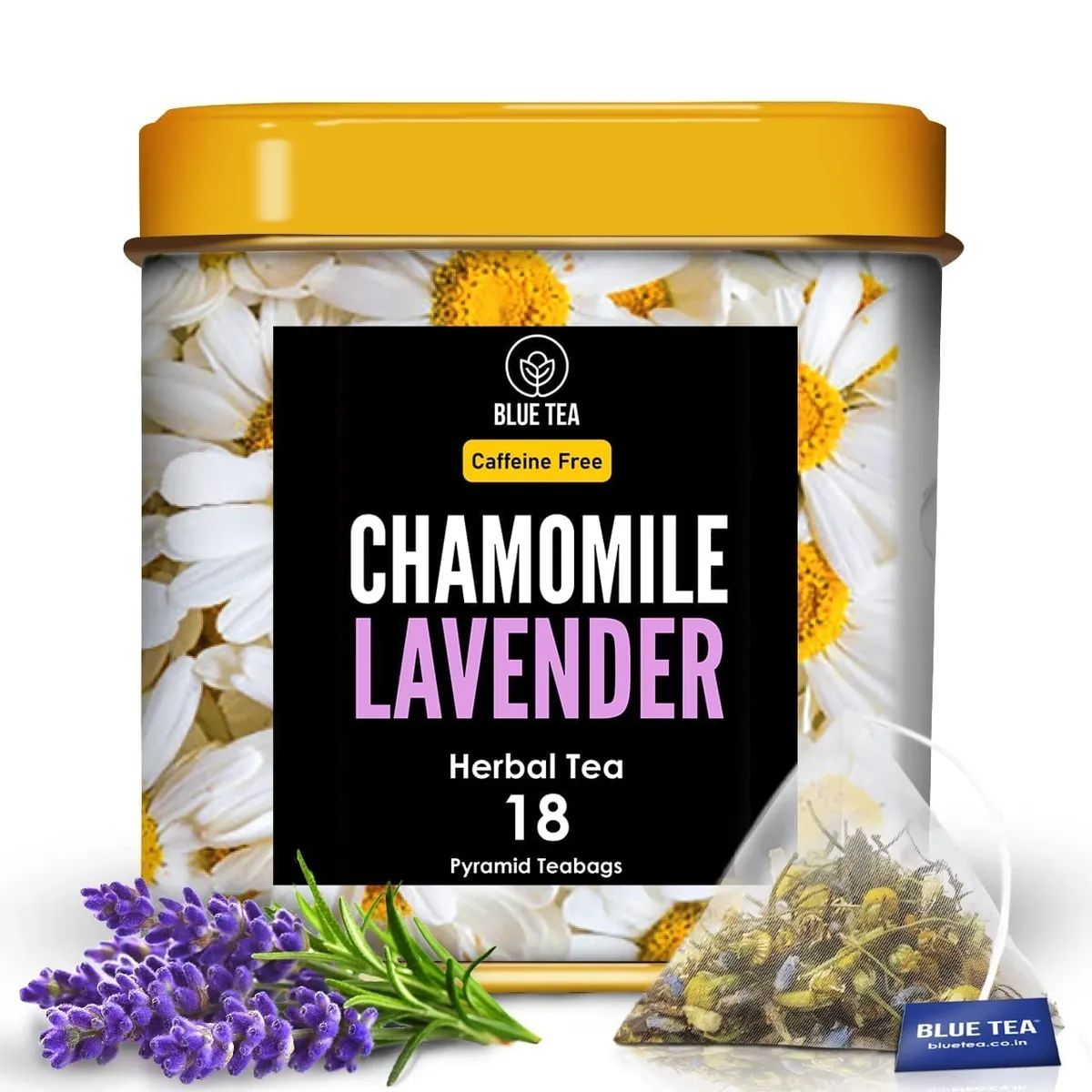 Blue Tea Chamomile Lavender Sleep Tea, 18 tea bags, plant-based