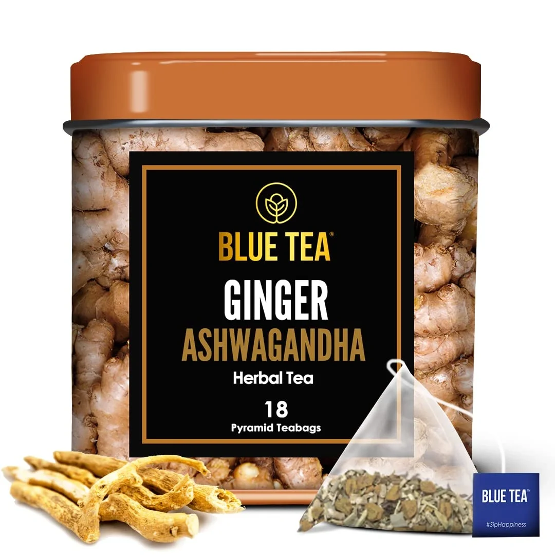Blue Tea Ginger Ashwagandha Tea - 18 Tea Bags