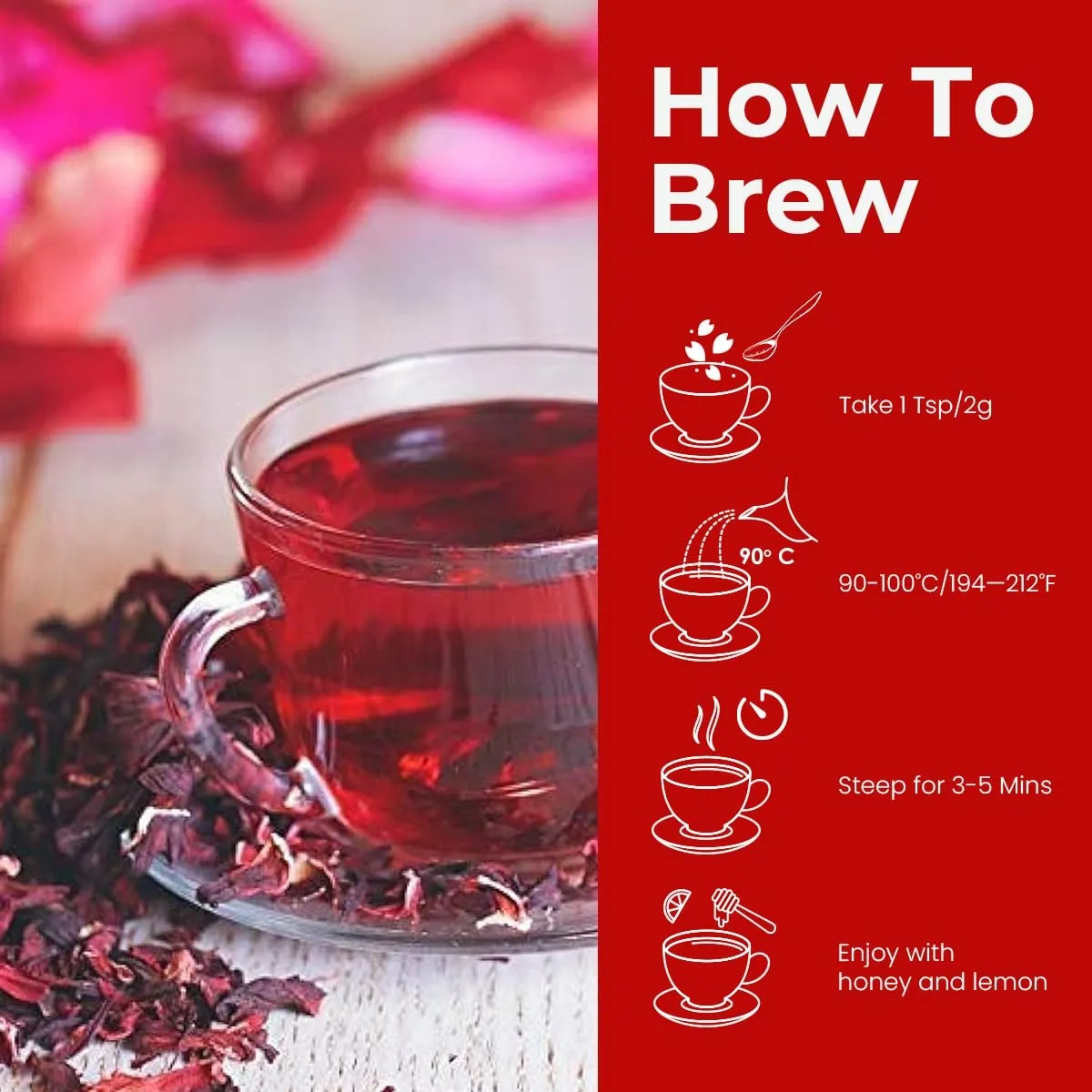 Blue Tea – Rose Tea | Super Antioxidant Herbal Tea (25g, 25 Cups) image 4