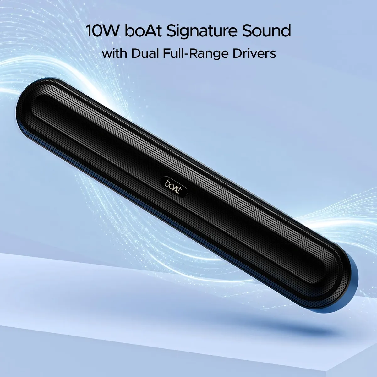 Boat Aavante Bar 490 10W Signature Sound, Dual Full-Range Drivers,7 HRS Battery, Built-in Mic,2.0 CH, TWS Feature,Multi Connect, Bluetooth Sound Bar, Soundbar Speaker (Classic Black) image 4