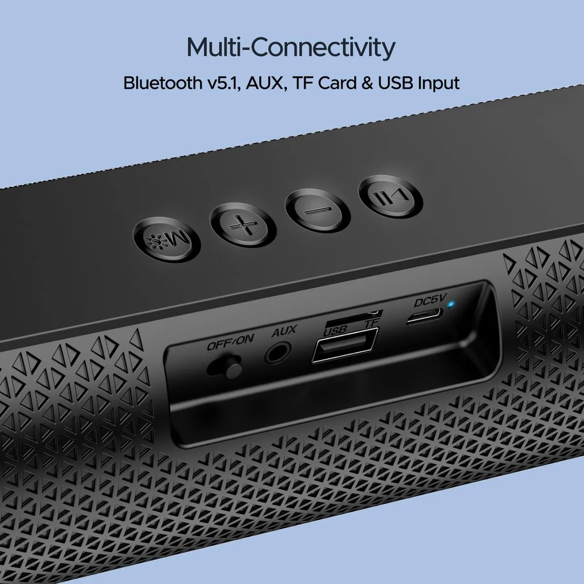 Boat Aavante Bar 490 10W Signature Sound, Dual Full-Range Drivers,7 HRS Battery, Built-in Mic,2.0 CH, TWS Feature,Multi Connect, Bluetooth Sound Bar, Soundbar Speaker (Classic Black) image 8