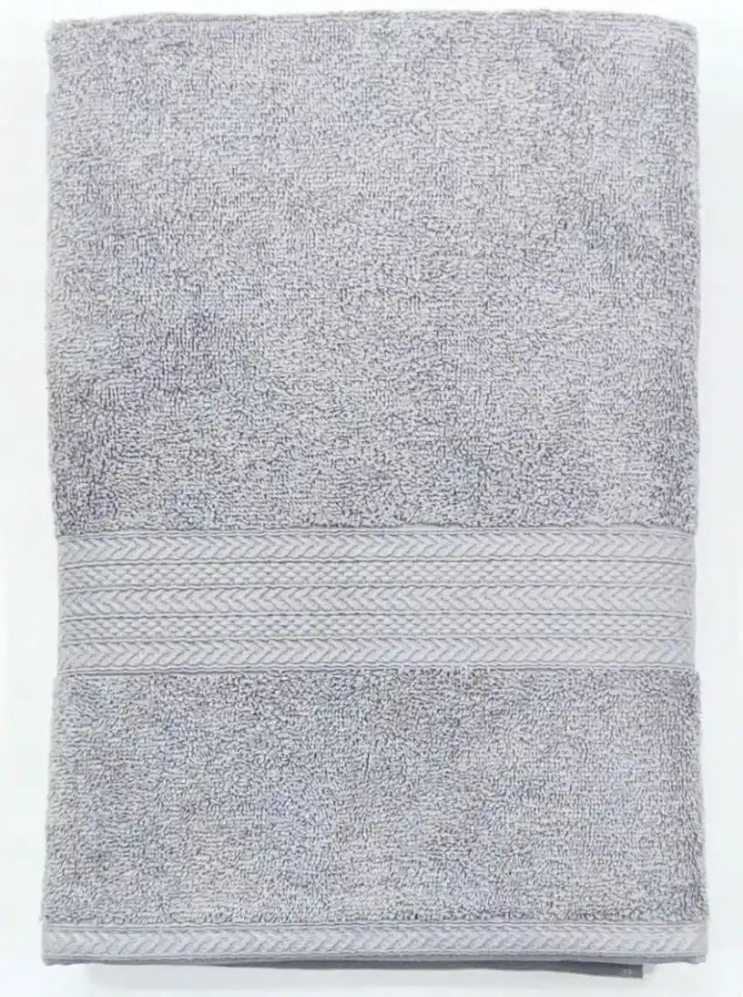Bombay Dyeing Tulip 450 GSM cotton bath towel large size in silver