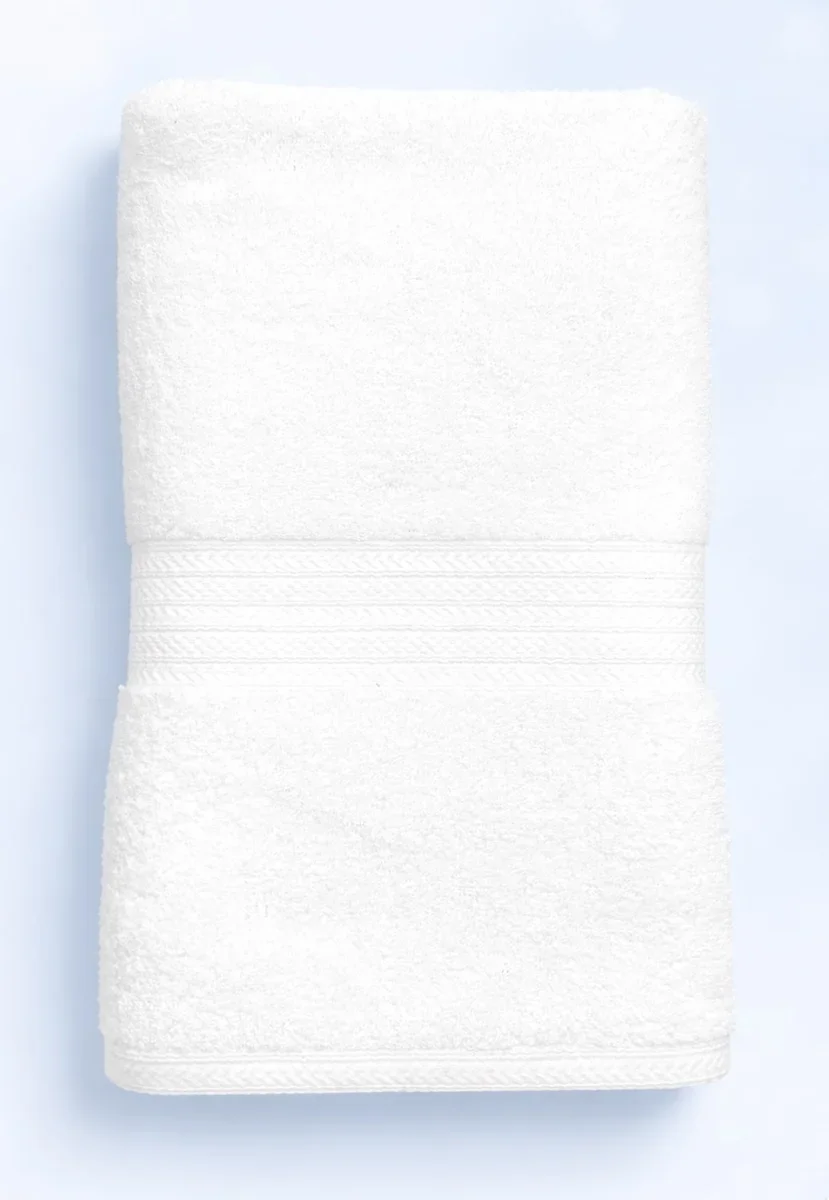 Bombay Dyeing Tulip 450 GSM Cotton Large Bath Towel - White
