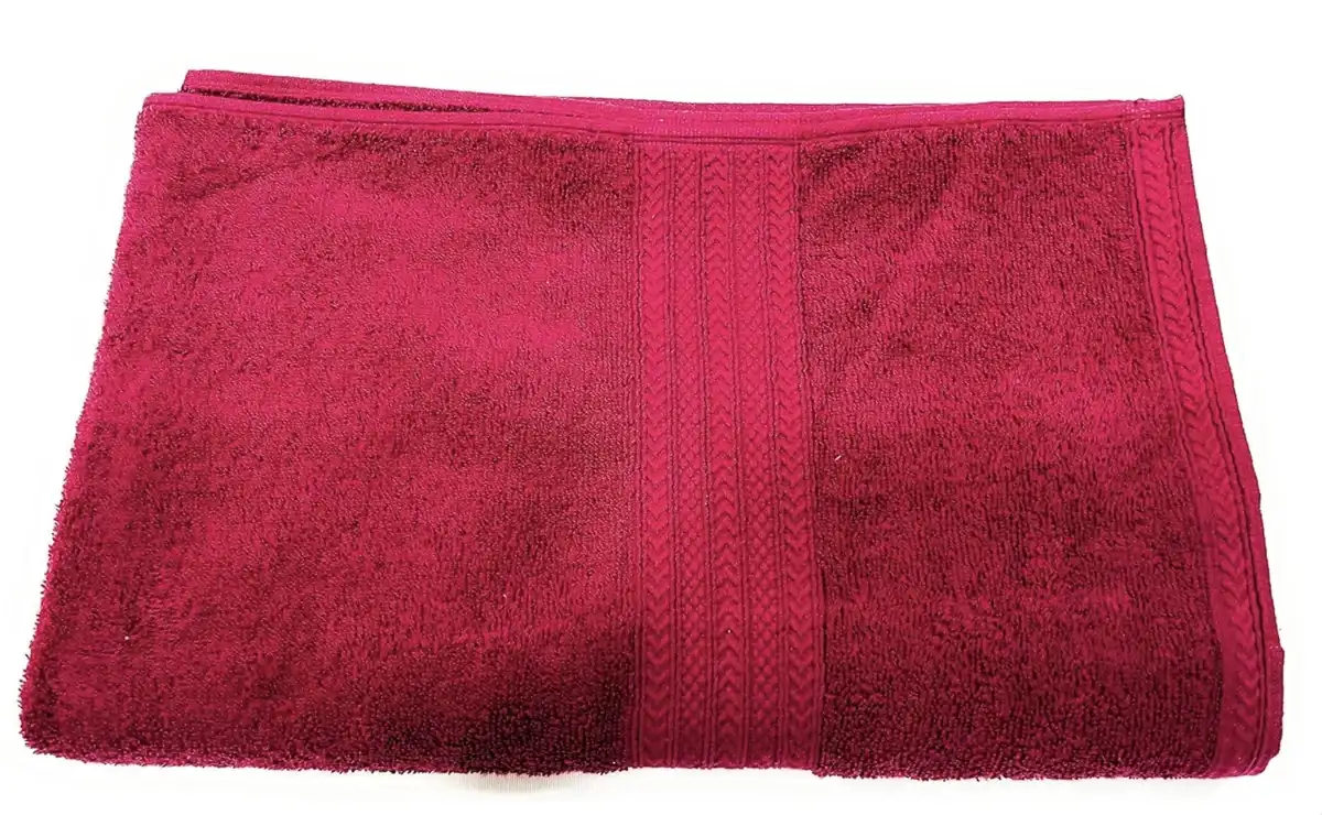 Bombay Dyeing Tulip Large Cotton Bath Towel 75 x 150 cm – Maroon image 5