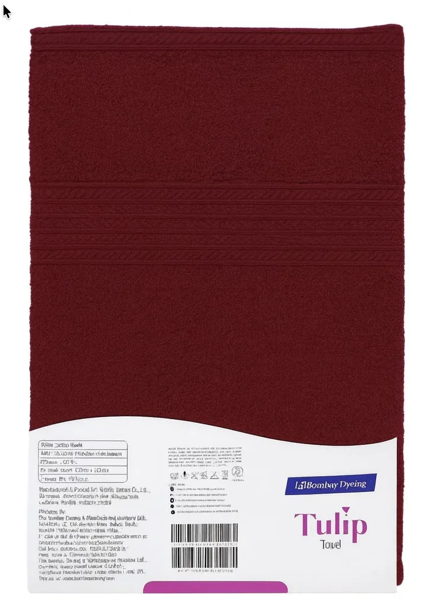 Bombay Dyeing Tulip Large Cotton Bath Towel 75 x 150 cm – Maroon image 3