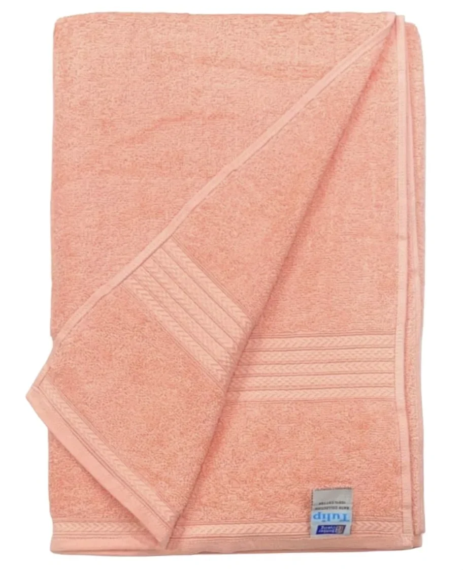 Bombay Dyeing Tulip Cotton Bath Towel 450 GSM Large 30×60 – Rose image 3