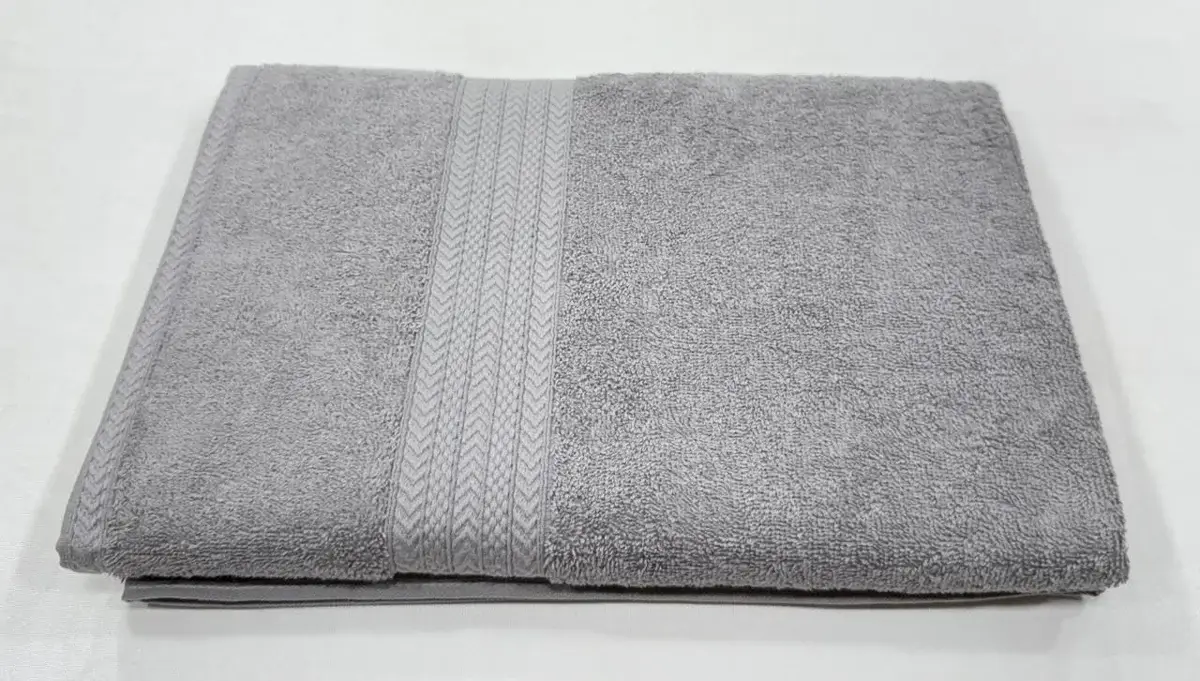 Bombay Dyeing Tulip 450 GSM Cotton Bath Towel Large Size (Silver) image 4