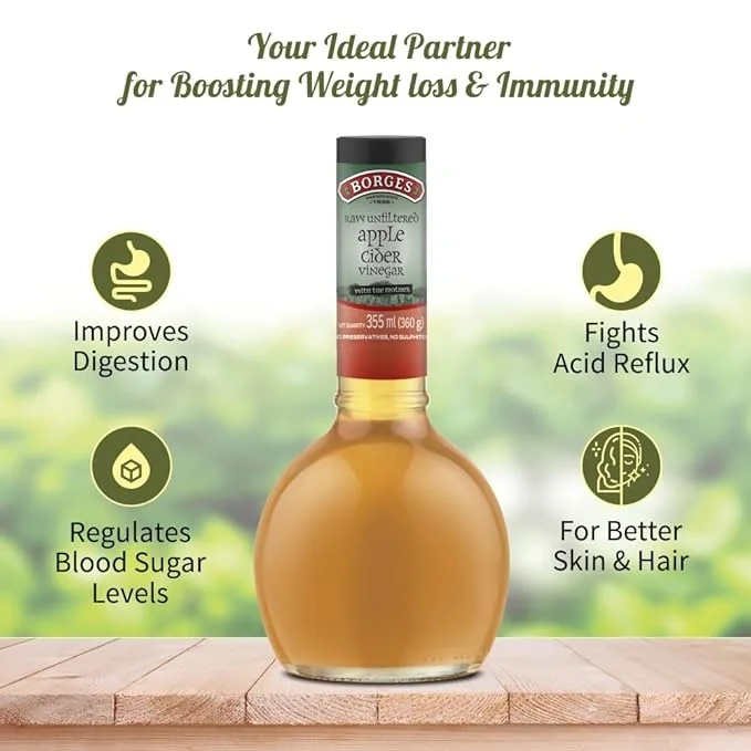 Borges Unfiltered Organic Apple Cider Vinegar with Mother, 355ml image 6
