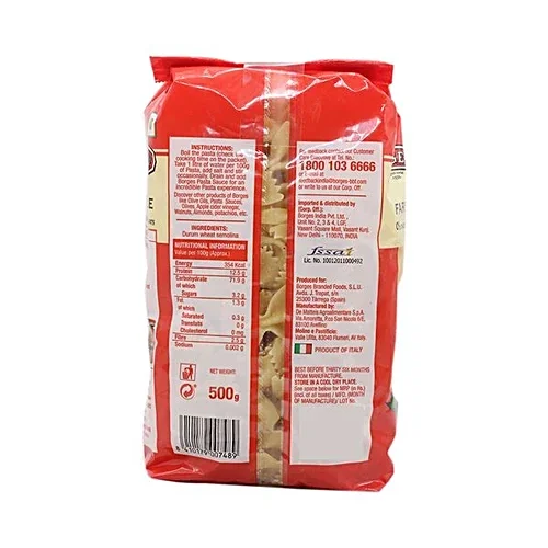 Borges Durum Wheat Pasta – Farfalle 500g | Italian Bow-Tie Pasta image 2