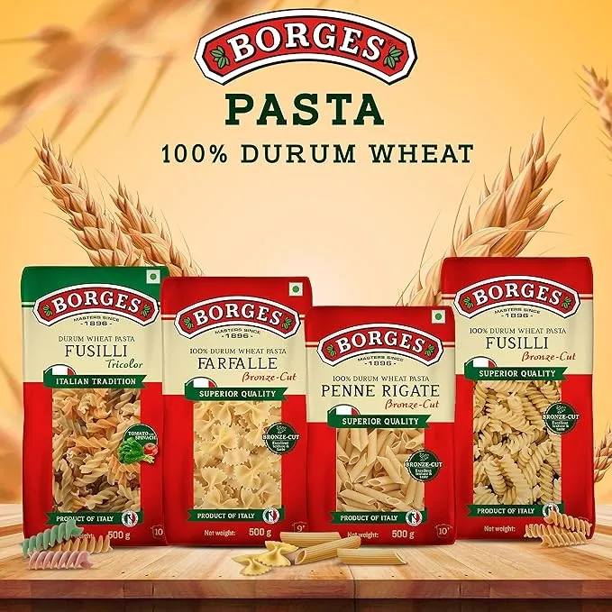 Borges Italian Fusilli Pasta 500g | 100% Durum Wheat, High Protein image 3