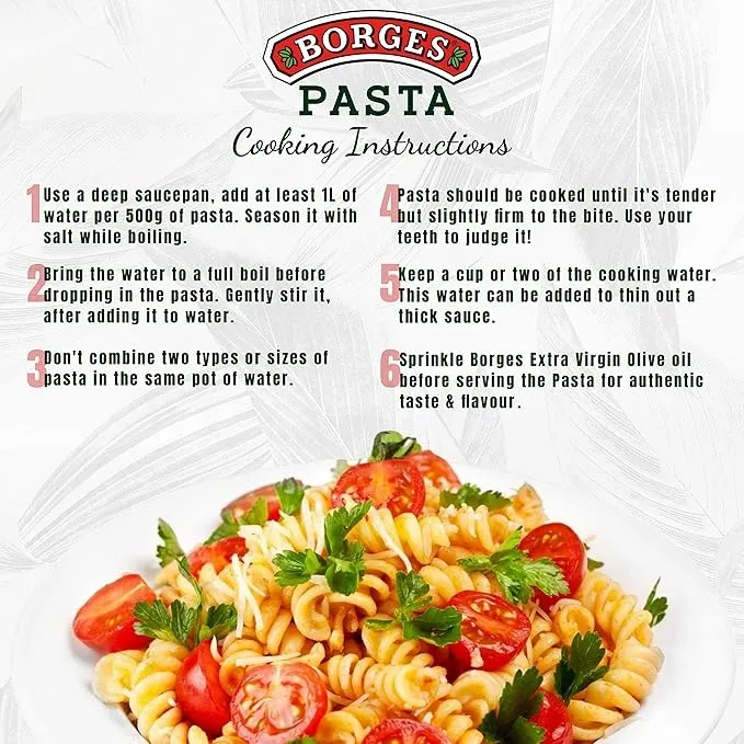 Borges Italian Fusilli Pasta 500g | 100% Durum Wheat, High Protein image 4