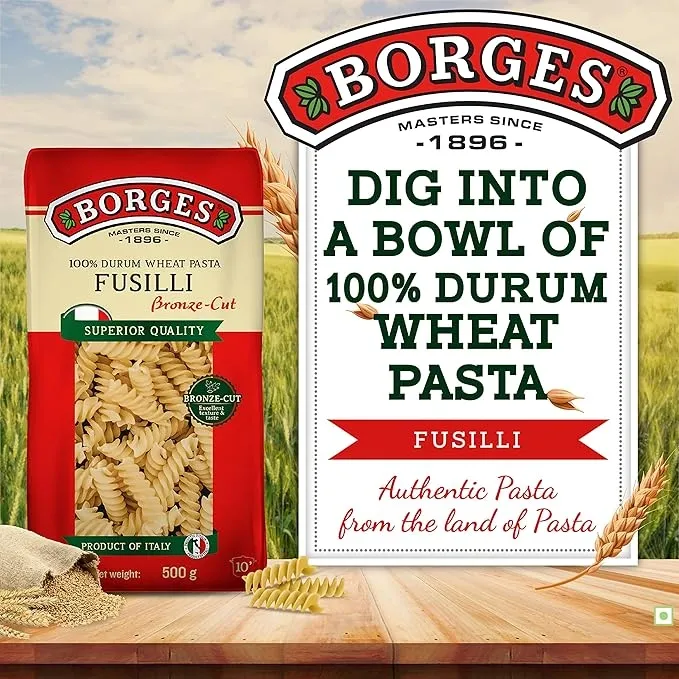 Borges Italian Fusilli Pasta 500g | 100% Durum Wheat, High Protein image 5