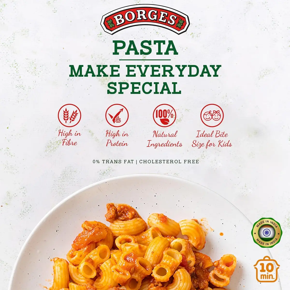 Borges Macaroni Pasta – 350 g | 100% Durum Wheat | High Protein | Maida Free image 4