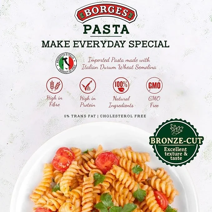 Borges Macaroni Pasta – 350 g | 100% Durum Wheat | High Protein | Maida Free image 7