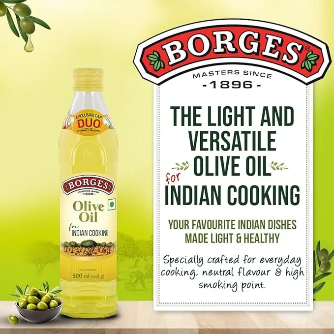 Borges Olive Oil for Indian Cooking 500 ml Bottle image 6