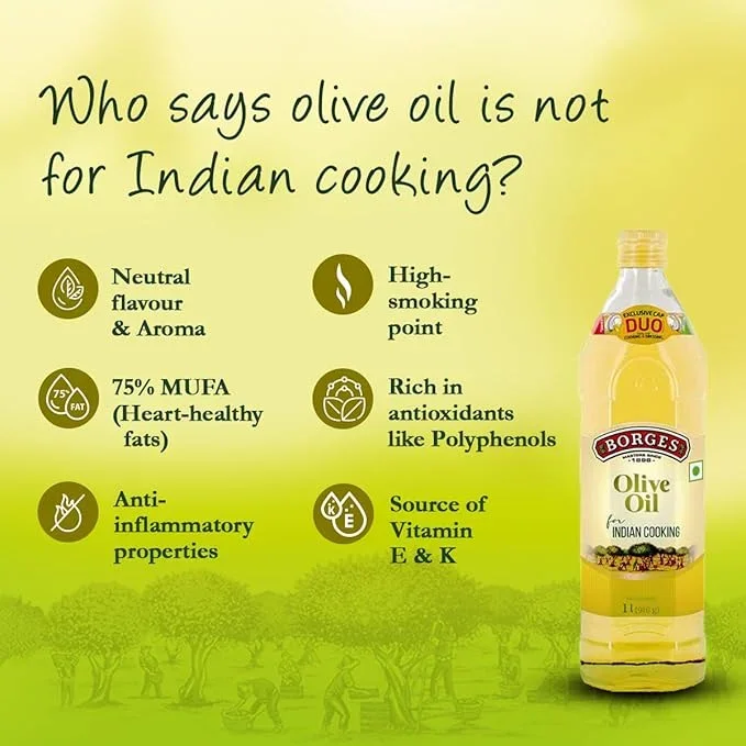 Borges Olive Oil For Indian Cooking - Frying & Baking, 5 L PET Bottle image 6