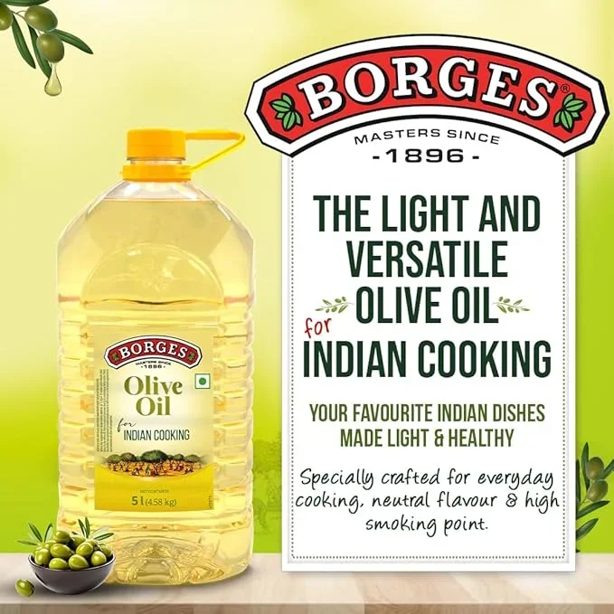 Borges Olive Oil For Indian Cooking - Frying & Baking, 5 L PET Bottle image 7