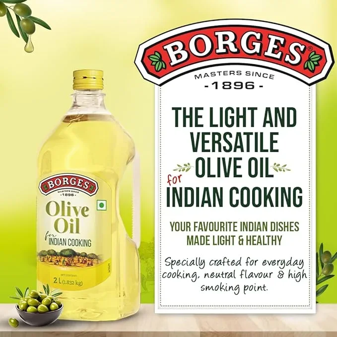 Borges Olive Oil for Indian Cooking 2 L – High Smoke Point Oil image 7