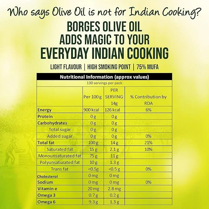 Borges Olive Oil for Indian Cooking 2 L – High Smoke Point Oil image 8