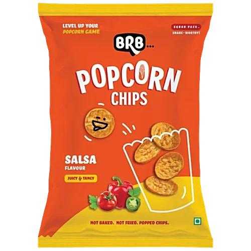  BRB Corn Popped Chips - Red Chilli Chataka Flavours, Spicy Hot | Not Fried, Not Baked | 48g