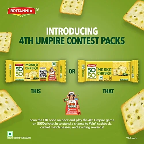  Britannia 50 50 Maska Chaska Salted Biscuits, 42.7g image 2
