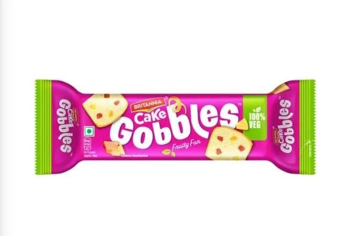  Britannia Fruity Fun Gobbles Cake, 35 g, 100% Veg